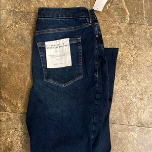 Good American Dark Blue Straight Leg Jeans